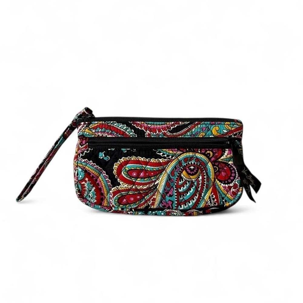 Vera Bradley Double Zip Wristlet Parisian Paisley Retired Print Wallet Purse